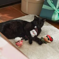 Frisco Holiday Hipster Santa & Friends Plush Cat Toy With Catnip, 3 Count -Pet Cat Shop 287317 PT3. AC SS1800 V1632774130