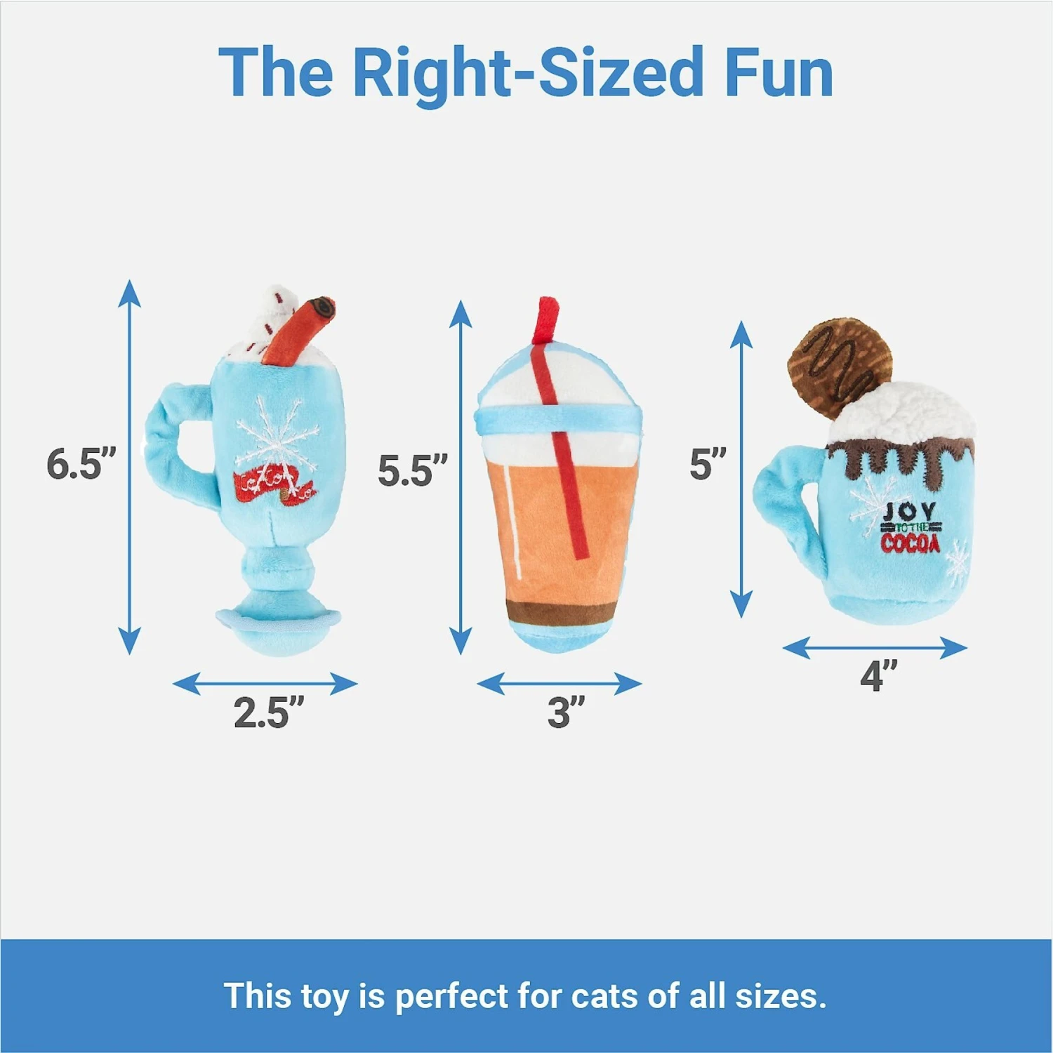 Frisco Holiday Winter Drinks Plush Cat Toy With Catnip, 3 Count 2 Frisco Holiday Winter Drinks Plush Cat Toy With Catnip, 3 Count - Image 2