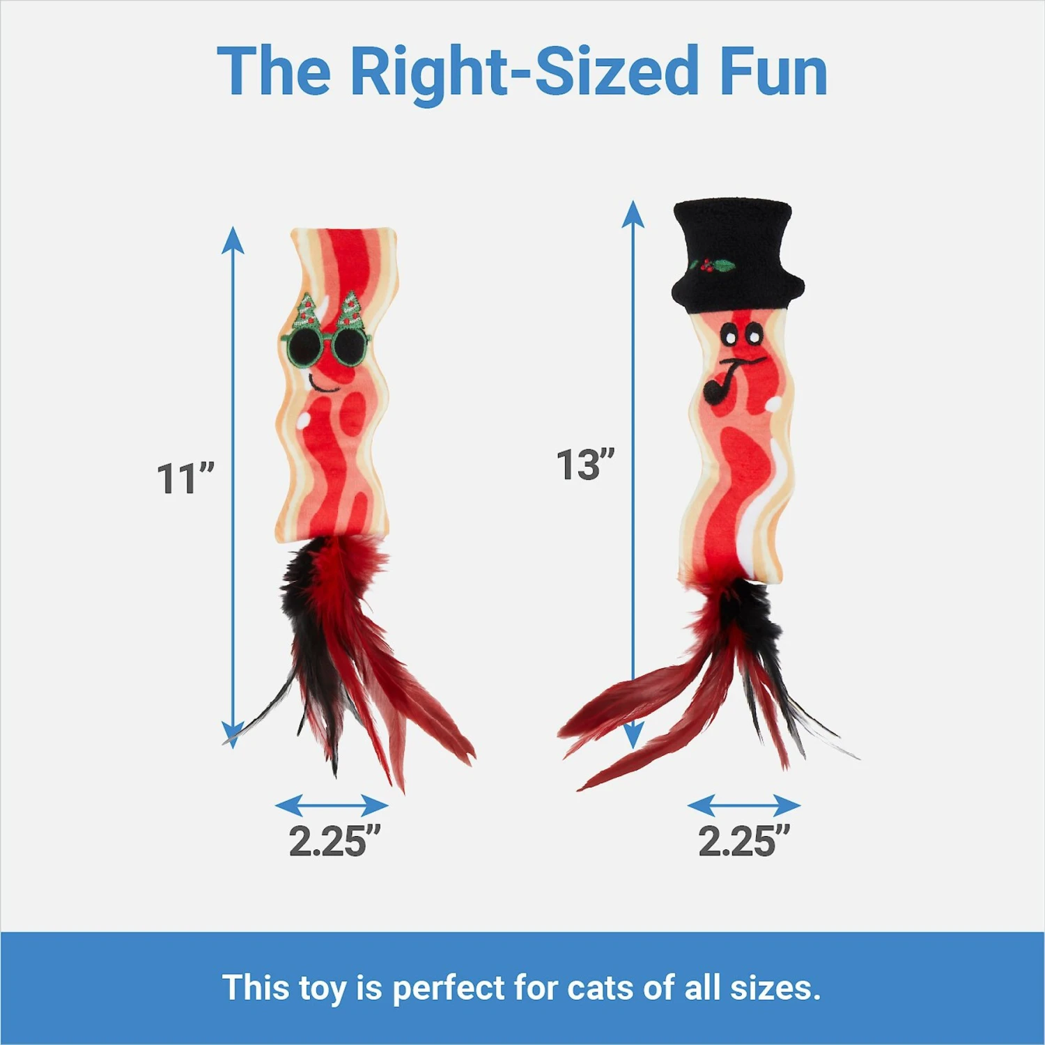 Frisco Holiday Bacon Plush Cat Toy With Catnip, 2 Count 2 Frisco Holiday Bacon Plush Cat Toy With Catnip, 2 Count - Image 2