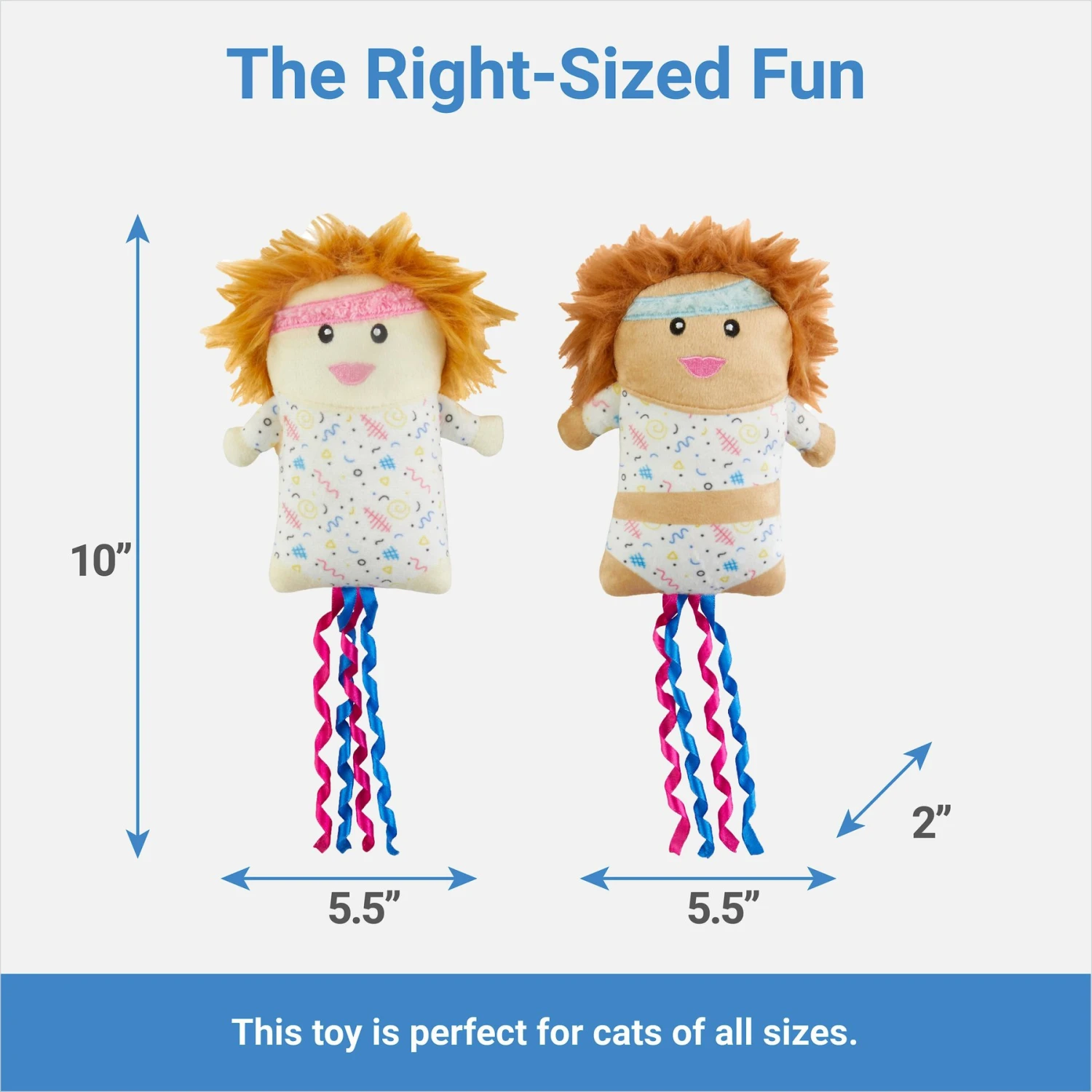 Frisco Dance Girls Plush Kicker Cat Toy With Catnip, 2 Count 2 Frisco Dance Girls Plush Kicker Cat Toy With Catnip, 2 Count - Image 2