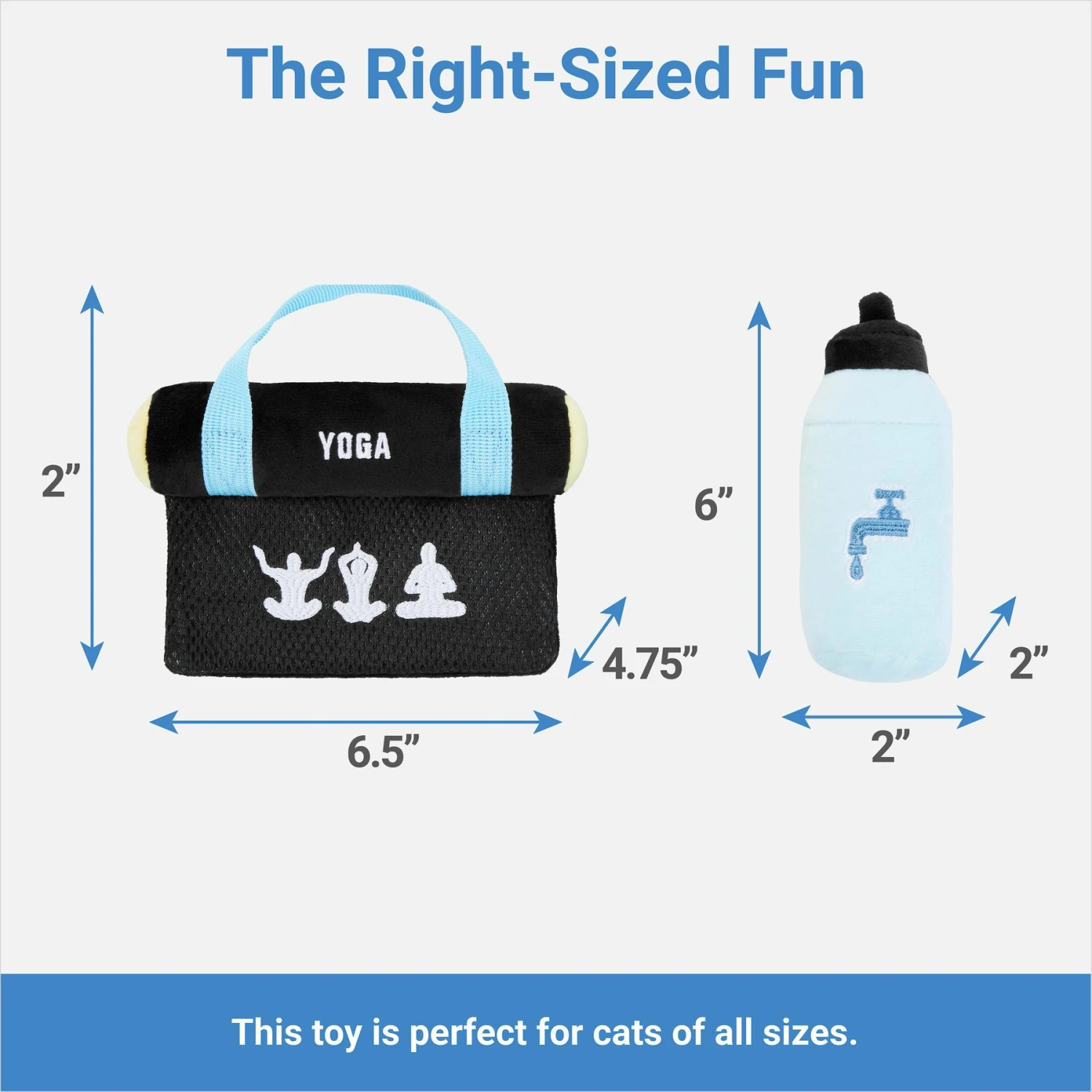 Frisco Yoga Mat & Water Bottle Plush Cat Toy With Catnip, 2 Count 2 Frisco Yoga Mat & Water Bottle Plush Cat Toy With Catnip, 2 Count - Image 2