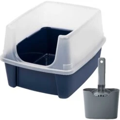 Frisco Plastic Litter Scooper With Caddy & IRIS USA Open Top Litter Box With Scatter Shield