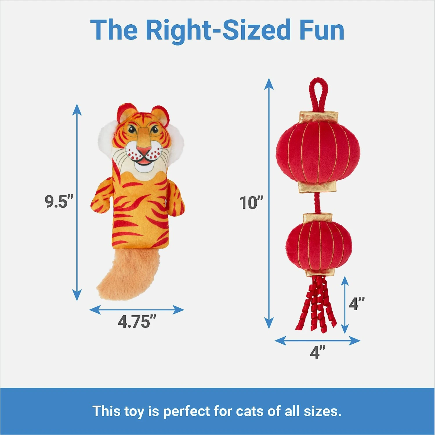 Frisco Lunar New Year Lantern & Tiger Plush Kicker Cat Toy With Catnip 2 Frisco Lunar New Year Lantern & Tiger Plush Kicker Cat Toy With Catnip - Image 2