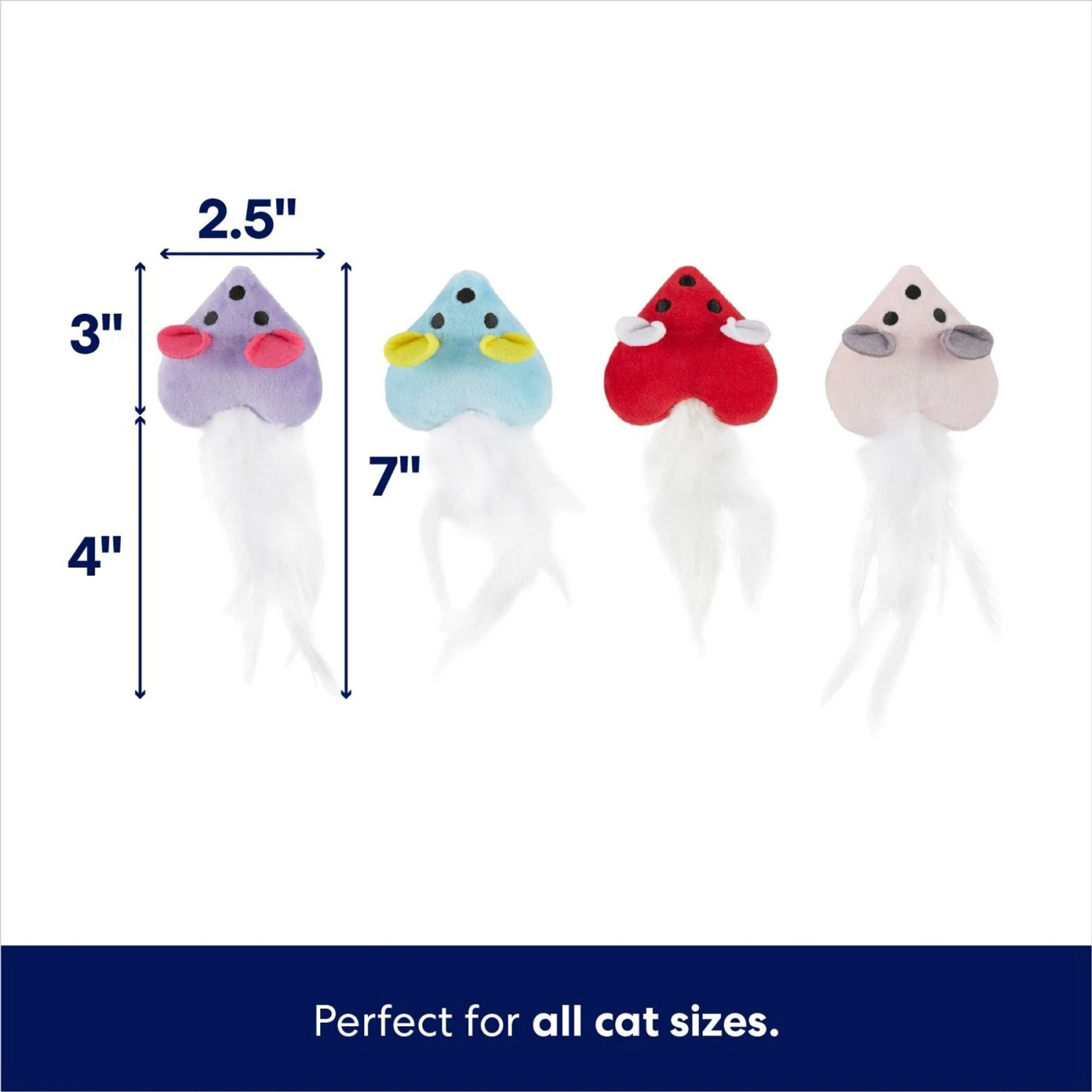 Frisco Valentine Heart Mice Plush Cat Toy With Catnip 2 Frisco Valentine Heart Mice Plush Cat Toy With Catnip - Image 2