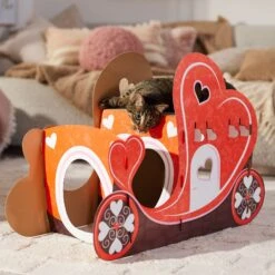 Frisco Valentine Love Carriage Cardboard Cat House, 2-Story -Pet Cat Shop 301565 PT4. AC SS1800 V1701364873