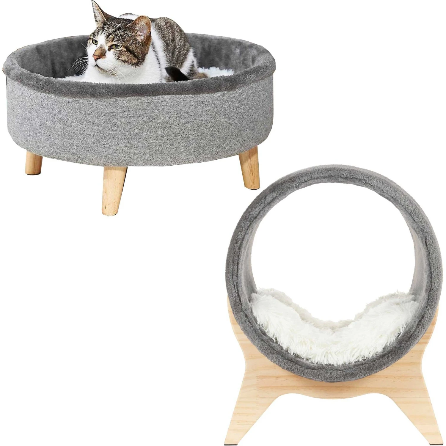 Frisco Modern Round Elevated Cat Bed & Frisco Modern Tunnel Elevated Cat Bed 1 Frisco Modern Round Elevated Cat Bed & Frisco Modern Tunnel Elevated Cat Bed
