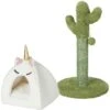 Frisco Novelty Unicorn Covered Cat & Dog Bed & Frisco Cactus Cat Scratching Post