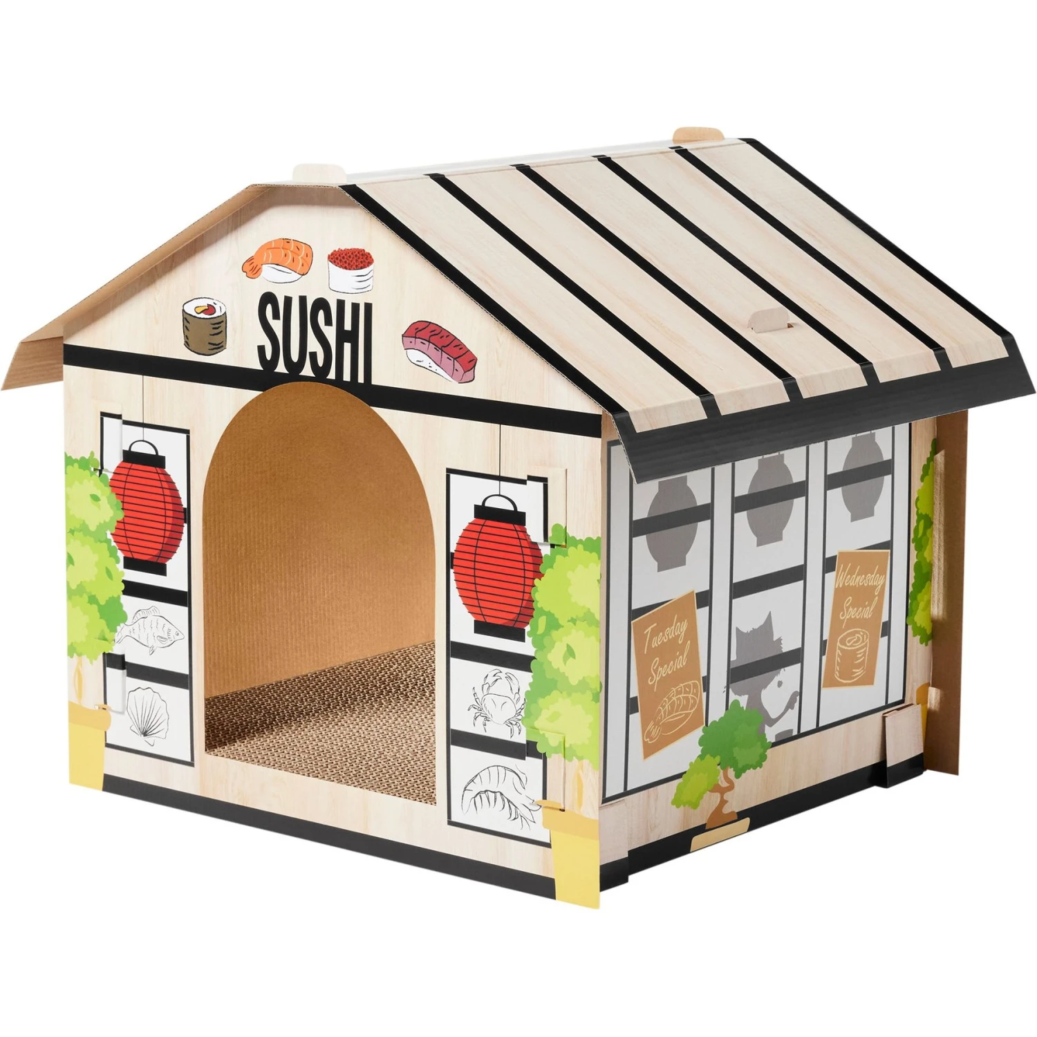 Frisco Sushi Shop Cardboard Cat House 1 Frisco Sushi Shop Cardboard Cat House