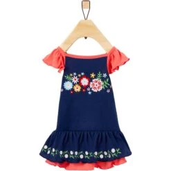 Frisco Embroidered Floral Dog & Cat Dress -Pet Cat Shop 312128 PT3. AC SS1800 V1644423417