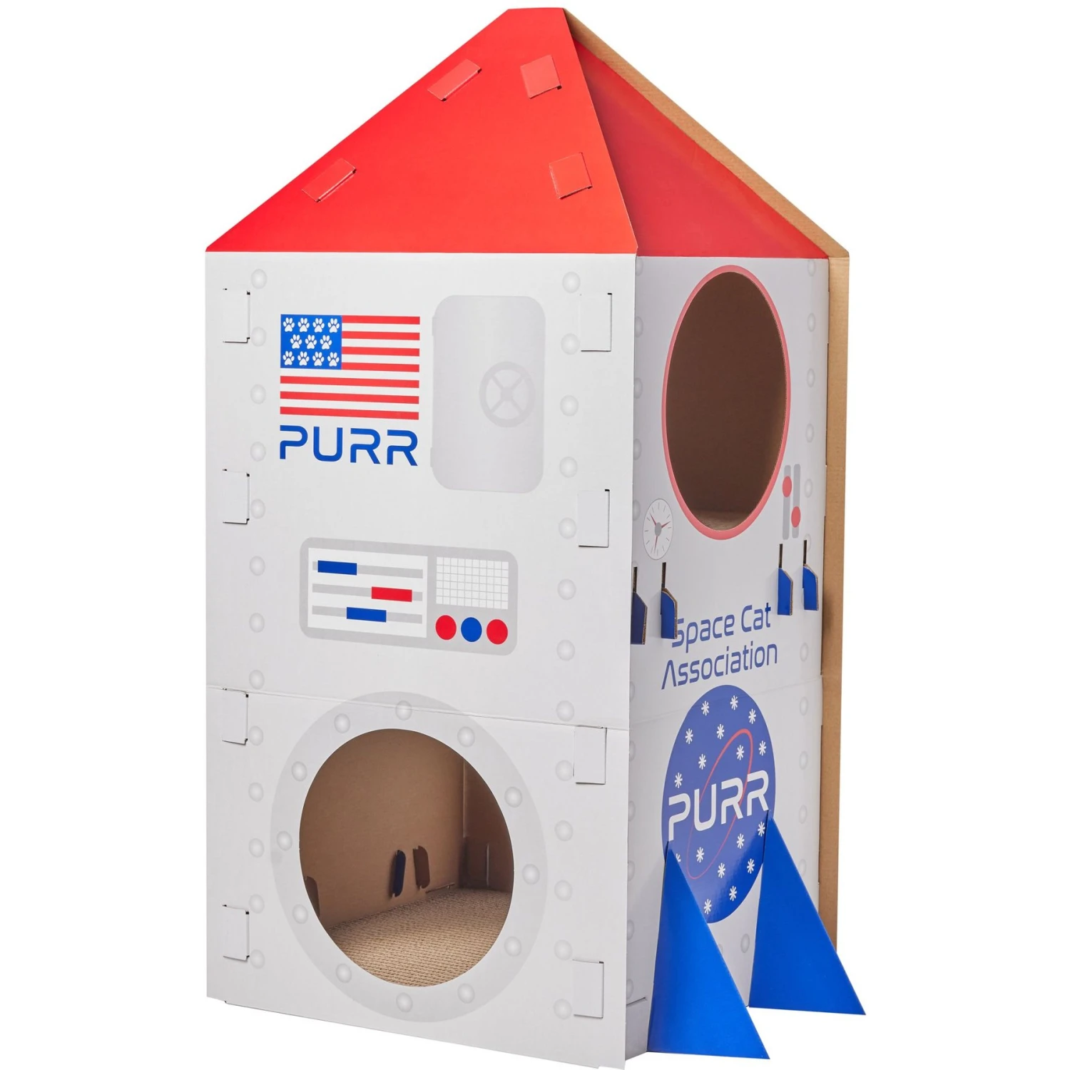 Frisco Spaceship Cardboard Cat House, 2-Story 1 Frisco Spaceship Cardboard Cat House, 2-Story