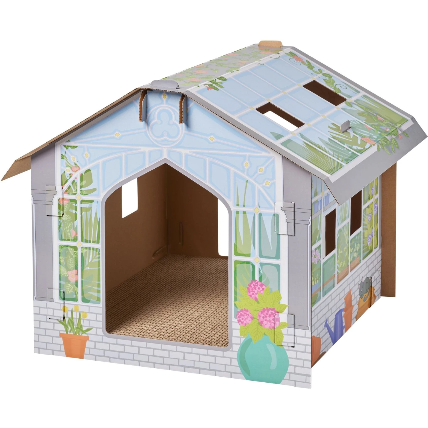Frisco Greenhouse Cardboard Cat House 1 Frisco Greenhouse Cardboard Cat House