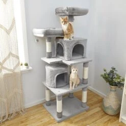 Frisco 61-in Faux Fur Cat Tree & Condo & Frisco 38-in Cat Tree With Condo, Top Perch & Toy -Pet Cat Shop 318964 PT4. AC SS1800 V1630365995