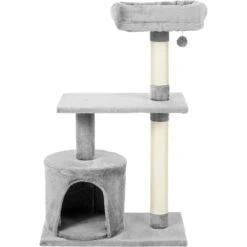 Frisco 61-in Faux Fur Cat Tree & Condo & Frisco 38-in Cat Tree With Condo, Top Perch & Toy -Pet Cat Shop 318964 PT5. AC SS1800 V1630366324