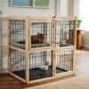 Frisco Collapsible Wood & Wire Cat Cage Playpen, 2 Level