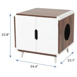 Frisco Mid-Century Modern Side Table Cat Litter Box Cover -Pet Cat Shop 334645 PT2. AC SS1800 V1653488914