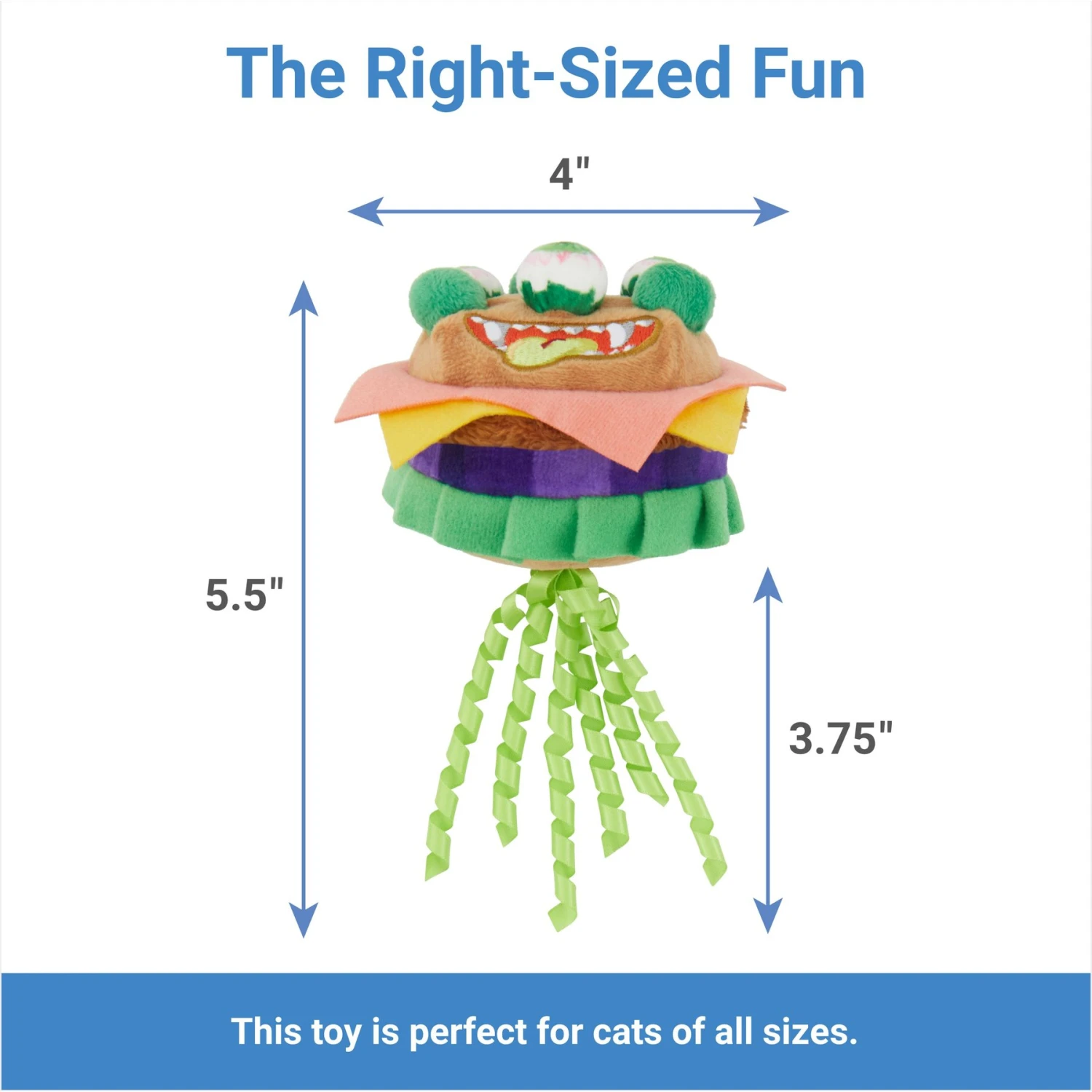 Frisco Haunted Burger Plush Cat Toy With Catnip 2 Frisco Haunted Burger Plush Cat Toy With Catnip - Image 2