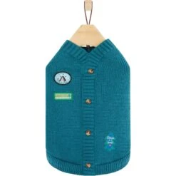 Frisco Teal Button Down Dog & Cat Sweater 10 Frisco Teal Button Down Dog & Cat Sweater -Pet Cat Shop 353580 PT4. AC SS1800 V1659727011
