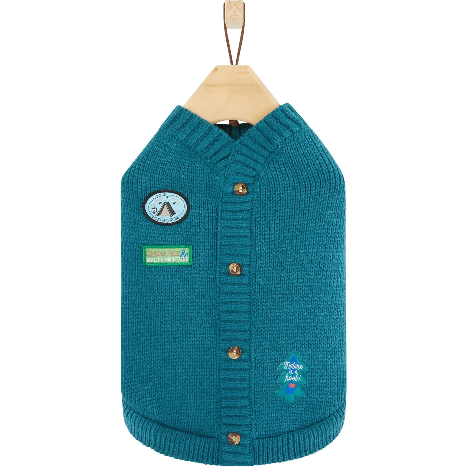 Frisco Teal Button Down Dog & Cat Sweater 4 Frisco Teal Button Down Dog & Cat Sweater - Image 4