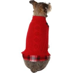 Frisco Plaid Cable Knit Dog & Cat Sweater 9 Frisco Plaid Cable Knit Dog & Cat Sweater -Pet Cat Shop 353611 PT2. AC SS1800 V1659007313