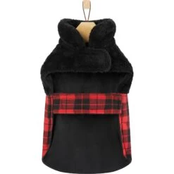 Frisco Mediumweight Plaid Faux Fur Dog & Cat Jacket -Pet Cat Shop 353847 PT5. AC SS1800 V1661259569