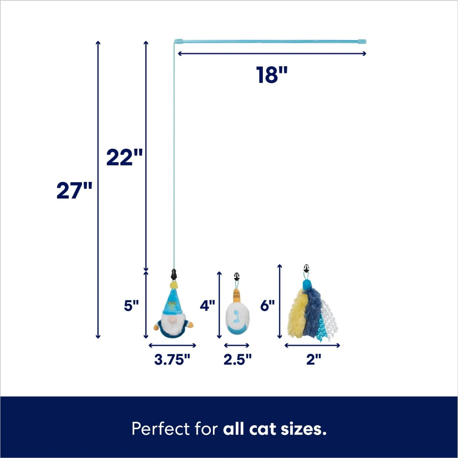 Frisco Hanukkah Interchangeable Teaser Wand Cat Toy With Catnip 2 Frisco Hanukkah Interchangeable Teaser Wand Cat Toy With Catnip - Image 2