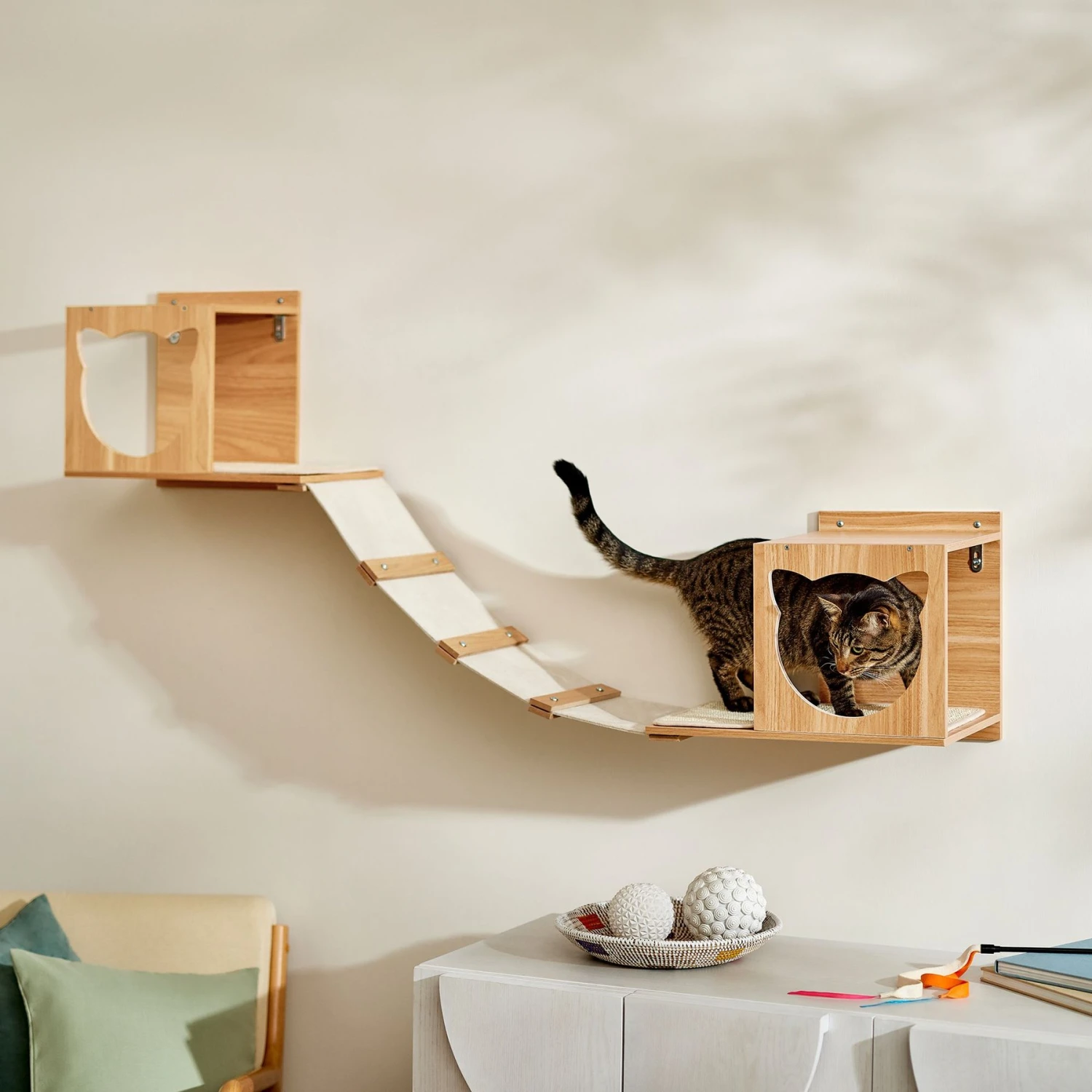 Frisco Cat Silhouette With Bridge Wall Mounted Cat Wall Shelves 1 Frisco Cat Silhouette With Bridge Wall Mounted Cat Wall Shelves