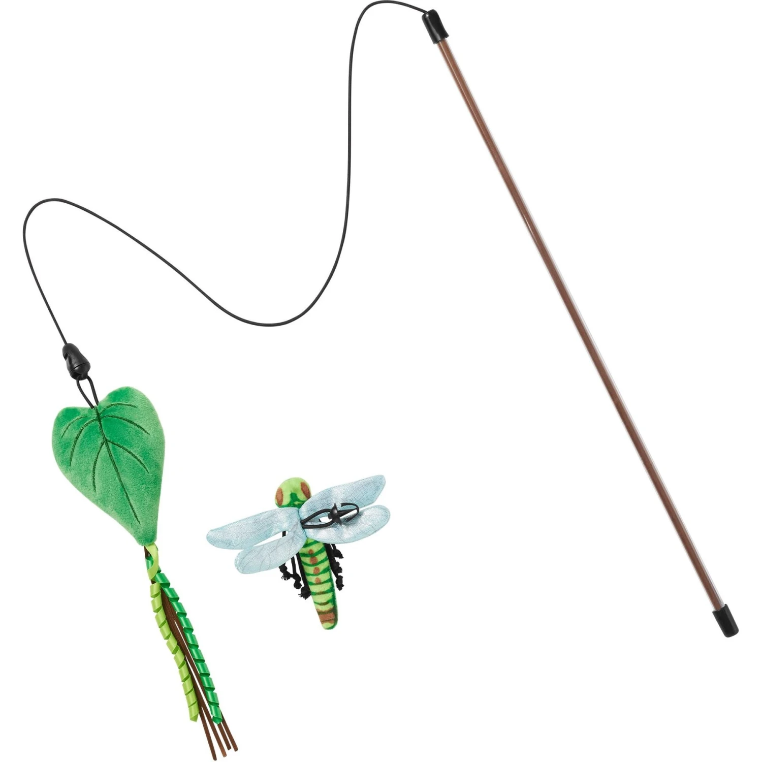 Frisco Leaf & Dragonfly Interchangeable Teaser Wand Cat Toy With Catnip 1 Frisco Leaf & Dragonfly Interchangeable Teaser Wand Cat Toy With Catnip