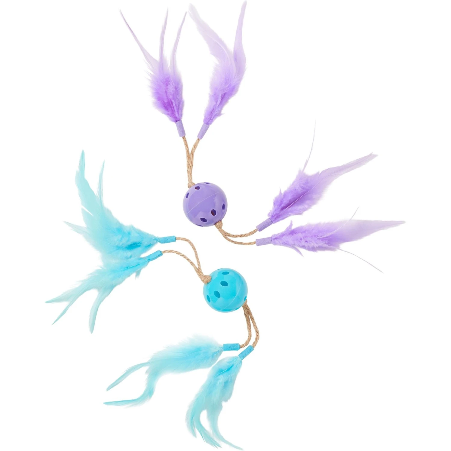 Frisco Feather & Play Plastic Balls Cat Toy, 2 Count 1 Frisco Feather & Play Plastic Balls Cat Toy, 2 Count