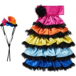 Frisco Ruffle Party Dog & Cat Dress + Headpiece -Pet Cat Shop 707350 PT4. AC SS1800 V1689350668