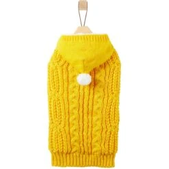 Frisco Sherpa Lined Chunky Cable Knit Dog & Cat Hooded Sweater -Pet Cat Shop 718374 PT3. AC SS1800 V1692978165