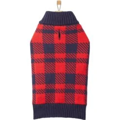 Frisco Fleece Lined Buffalo Plaid Mock Neck Dog & Cat Sweater -Pet Cat Shop 718470 PT3. AC SS1800 V1692978164