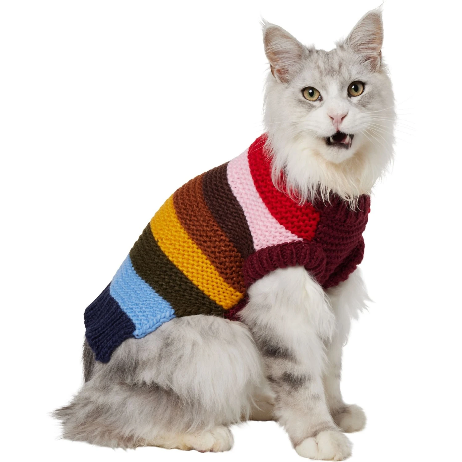 Frisco Chunky Knit Multi-Stripe Dog & Cat Sweater 1 Frisco Chunky Knit Multi-Stripe Dog & Cat Sweater