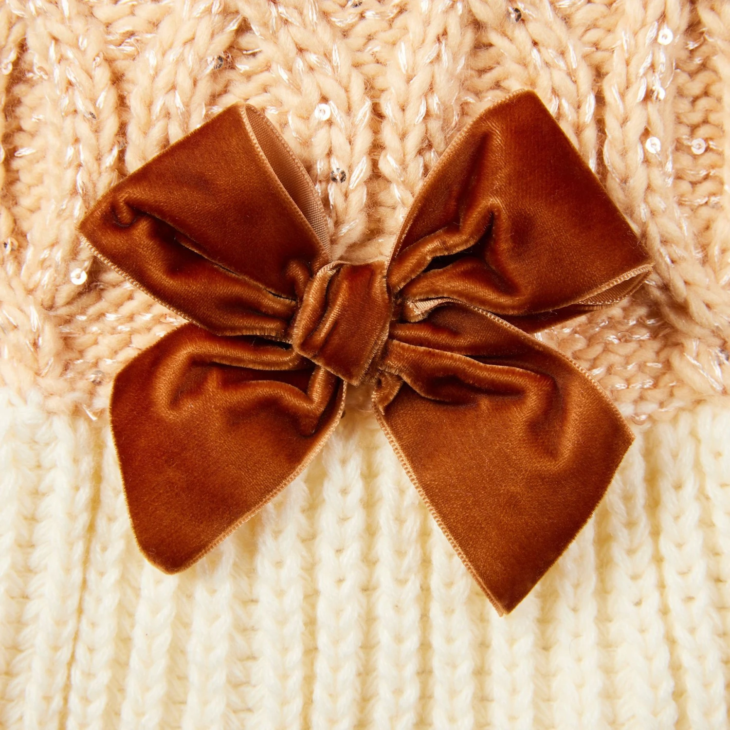 Frisco Cable Knit Dog & Cat Sweater Dress With Velvet Bow 6 Frisco Cable Knit Dog & Cat Sweater Dress With Velvet Bow - Image 6