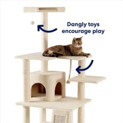 Frisco 62-in Faux Fur Cat Tree & Condo -Pet Cat Shop 92259 PT2. AC SS1800 V1667228962