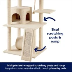 Frisco 62-in Faux Fur Cat Tree & Condo -Pet Cat Shop 92259 PT3. AC SS1800 V1667228394