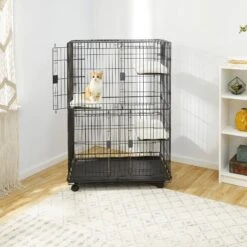 Frisco Collapsible Wire Cat Cage Playpen & Van Ness High Side Corner Cat Litter Pan, Blue -Pet Cat Shop 933382 PT3. AC SS1800 V1692305267