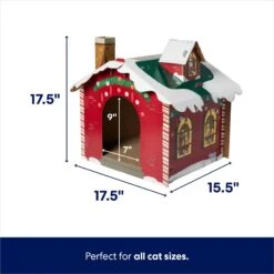 Frisco Holiday Christmas Tree Cardboard Cat House & Frisco Holiday Santa's Workshop Cardboard Cat House -Pet Cat Shop 986190 PT6. AC SS1800 V1698257795
