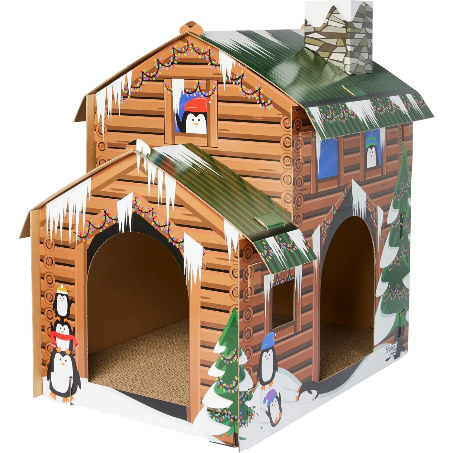 Frisco Holiday Log Cabin Cardboard Cat House & Frisco Holiday Santa's Workshop Cardboard Cat House 2 Frisco Holiday Log Cabin Cardboard Cat House & Frisco Holiday Santa's Workshop Cardboard Cat House - Image 2