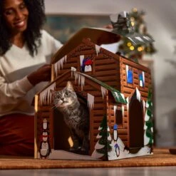 Frisco Holiday Log Cabin Cardboard Cat House & Frisco Holiday Christmas Tree Cardboard Cat House -Pet Cat Shop 986238 PT4. AC SS1800 V1698257790