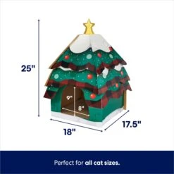 Frisco Holiday Log Cabin Cardboard Cat House & Frisco Holiday Christmas Tree Cardboard Cat House -Pet Cat Shop 986238 PT6. AC SS1800 V1698258344